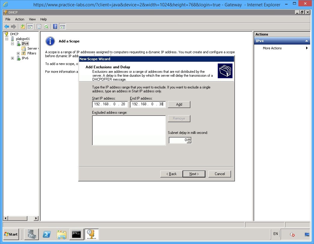 Practice Labs screenshot.
